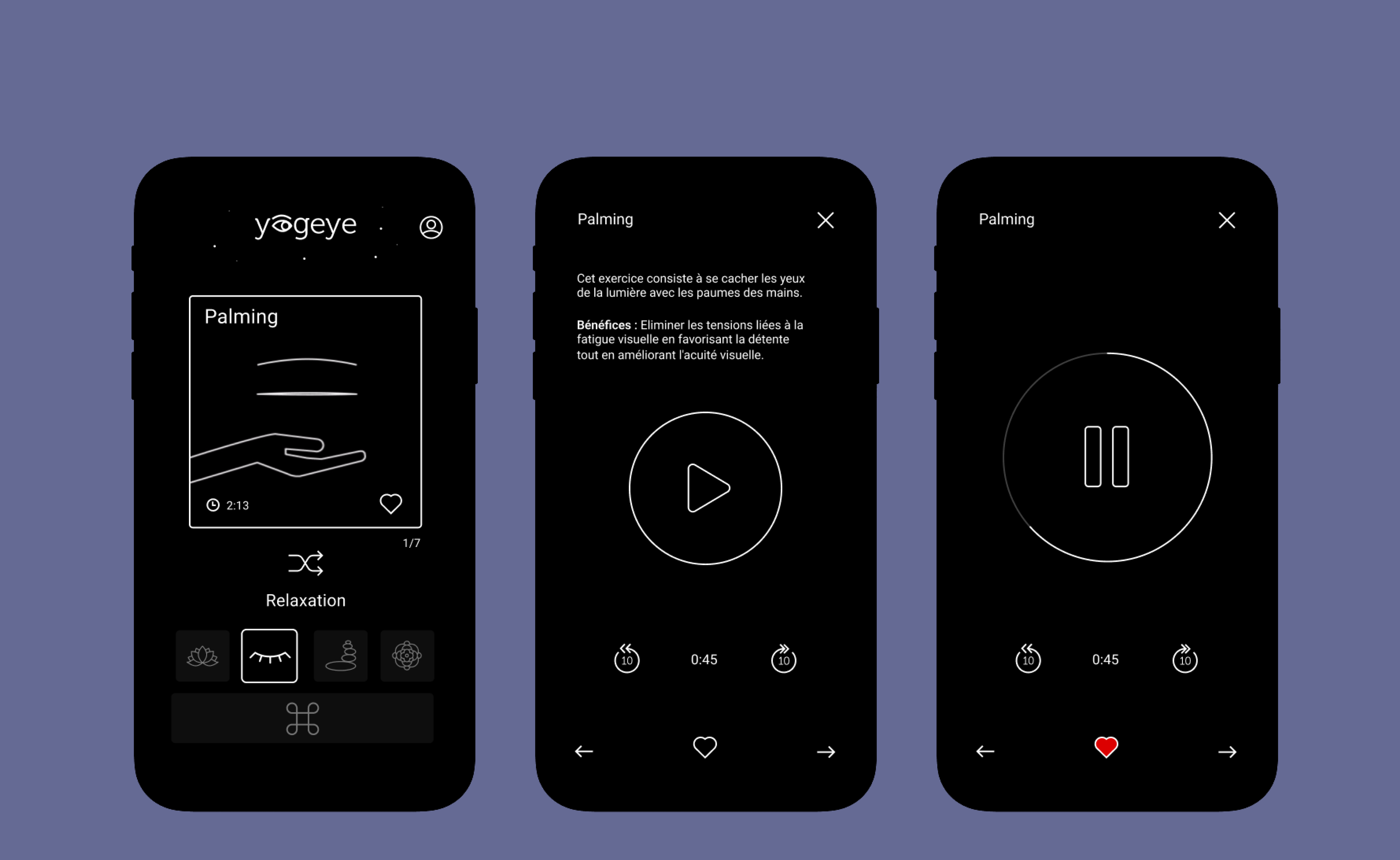 Déroulé d’une séance Yogeye, de la fiche de l’exercice au lecteur audio